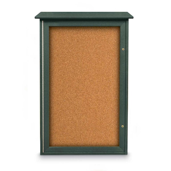 Indoor Enclosed Combo Board, 72"x36", Satin Frame/Blue & Rubber